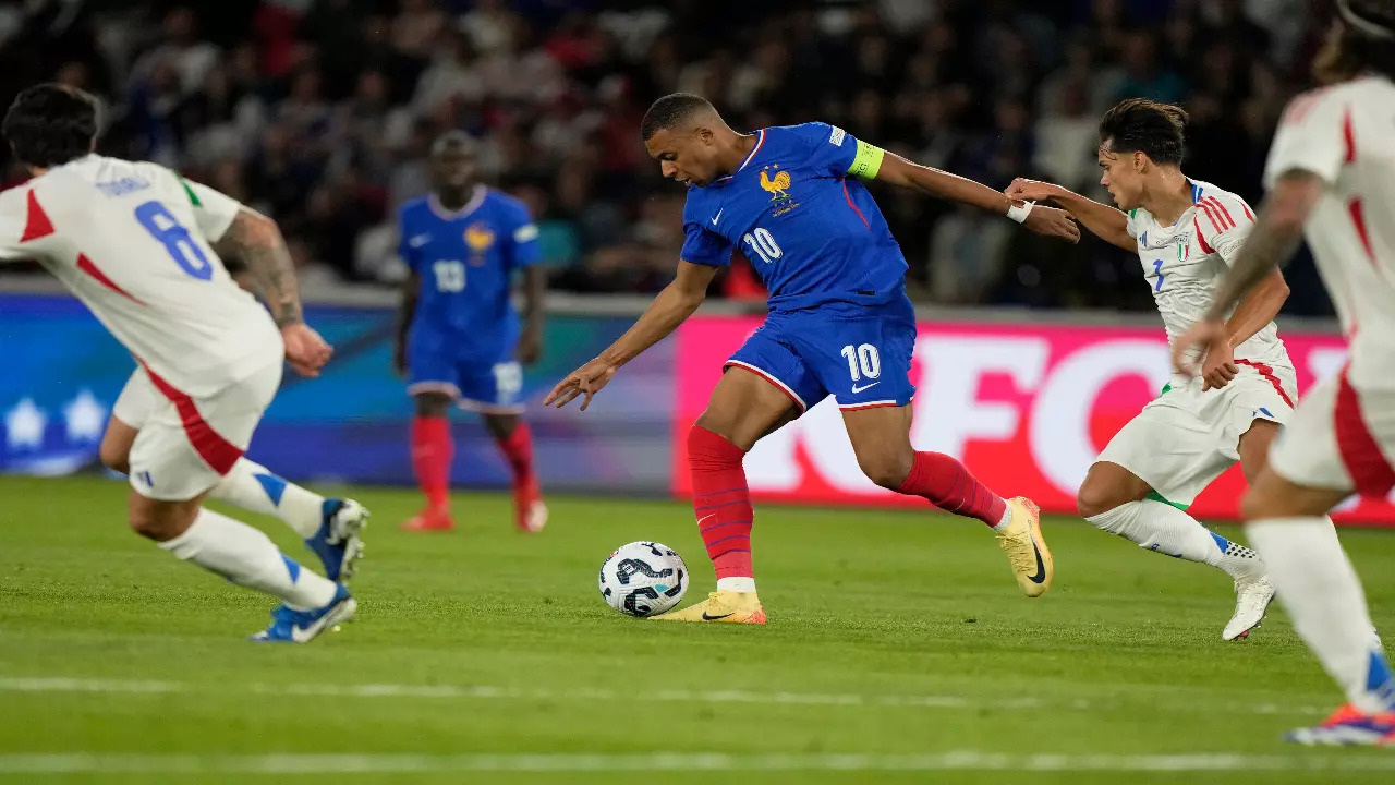 French captain Kylian Mbappe in action