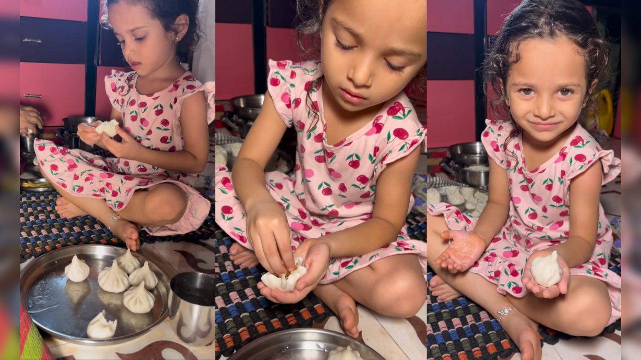 little girl made ukdi che modak for lord ganesha the video went viral