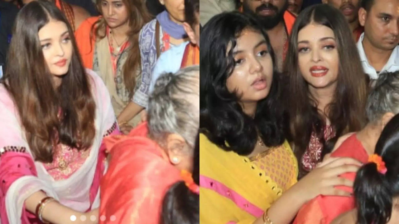 Aishwarya Rai Goes For Ganpati Darshan Without Abhishek Bachchan. Daughter Aaradhya And Mom Accompany Actress