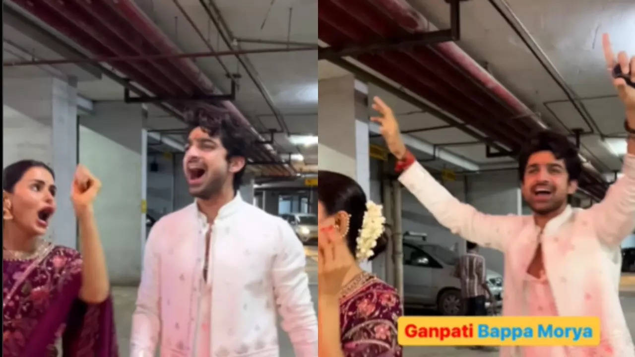 Priyanka Chahar Choudhary Enjoys Ganpati Visarjan With Abhishek Kumar - Watch