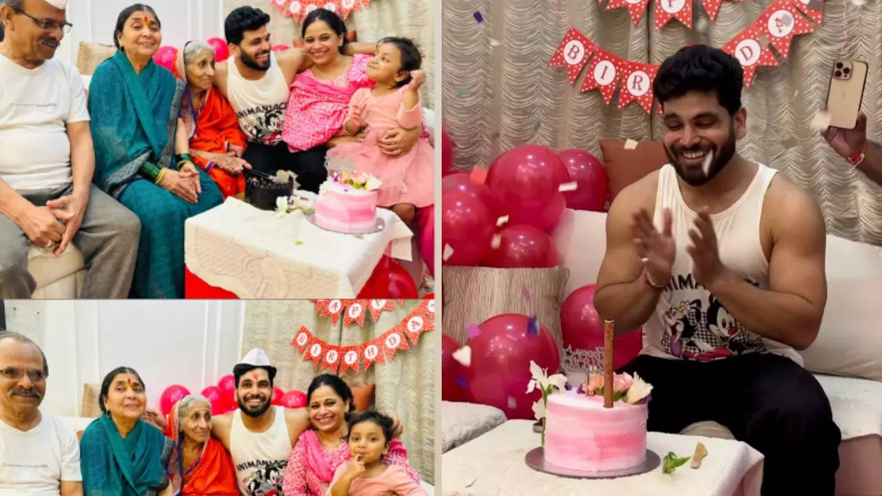 Shiv Thakare Cuts Pink Birthday Cake, Poses With His Family: 'Beyond Grateful' - See Post