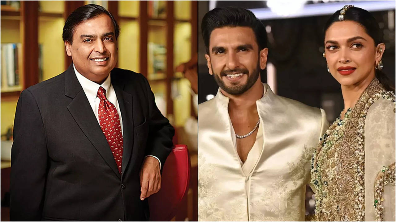 Mukesh Ambani met Deepika Padukone and Ranveer Singh.