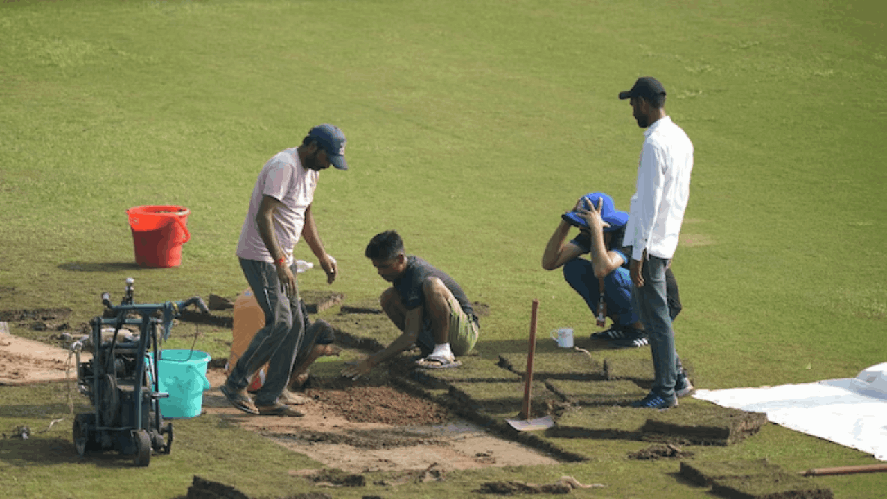 Greater Noida stadium repair PTI