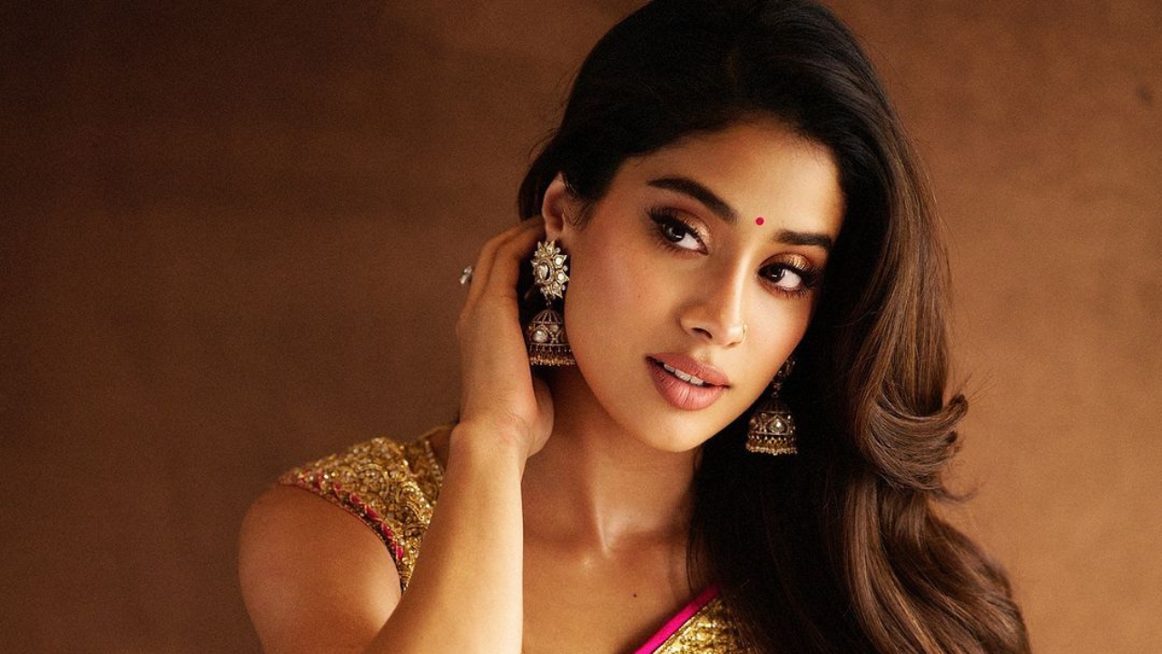 Janhvi Kapoor dazzles in a gold kanjivaram saree