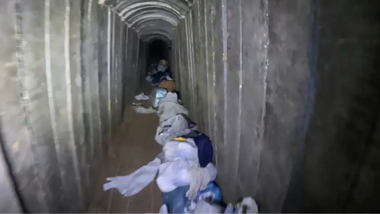 Israel shares video of cramped tunnel