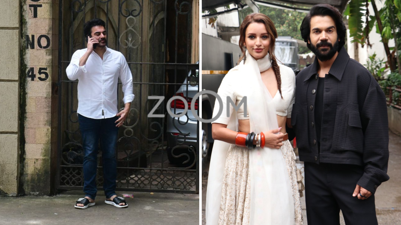 malaika arora's ex husband arbaaz khan at her father's house, rajkummar rao-triptii dimri snapped in city | #zoomin