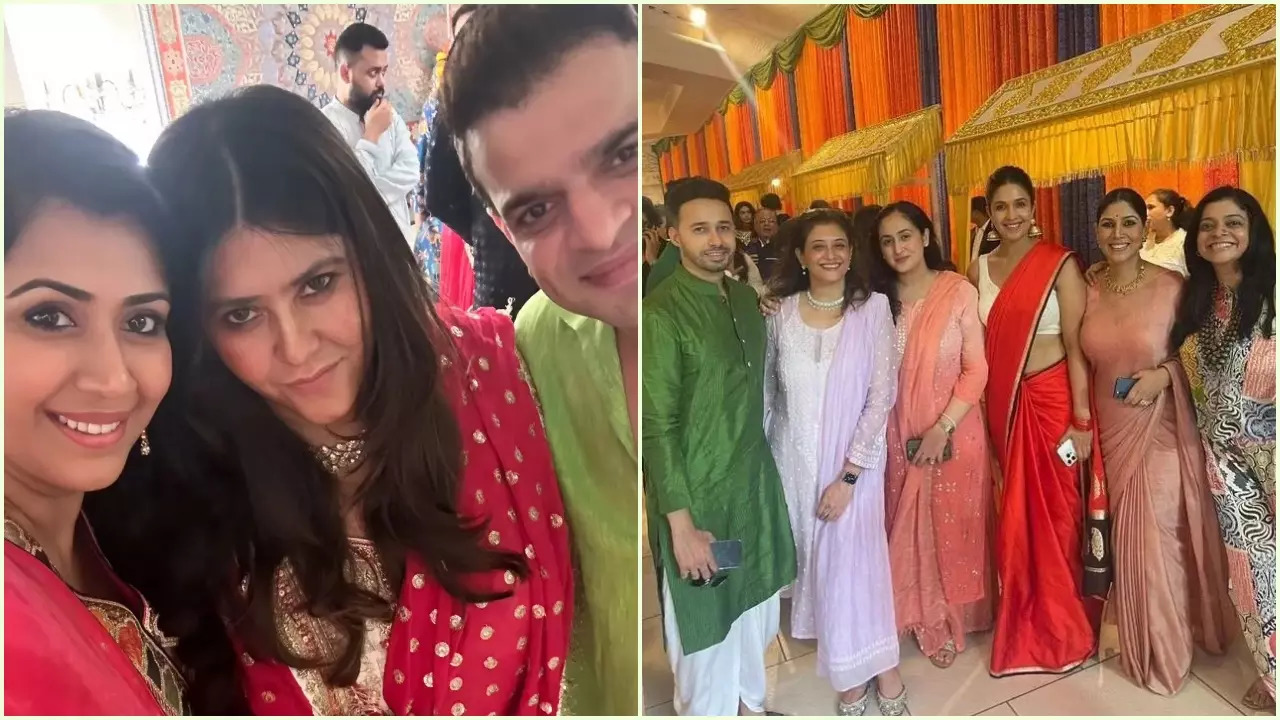 Ekta Kapoor’s Ganpati Celebration: Mouni, Sakshi, Divyanka, Shraddha Attend Ganesh Puja In Traditional Avatars