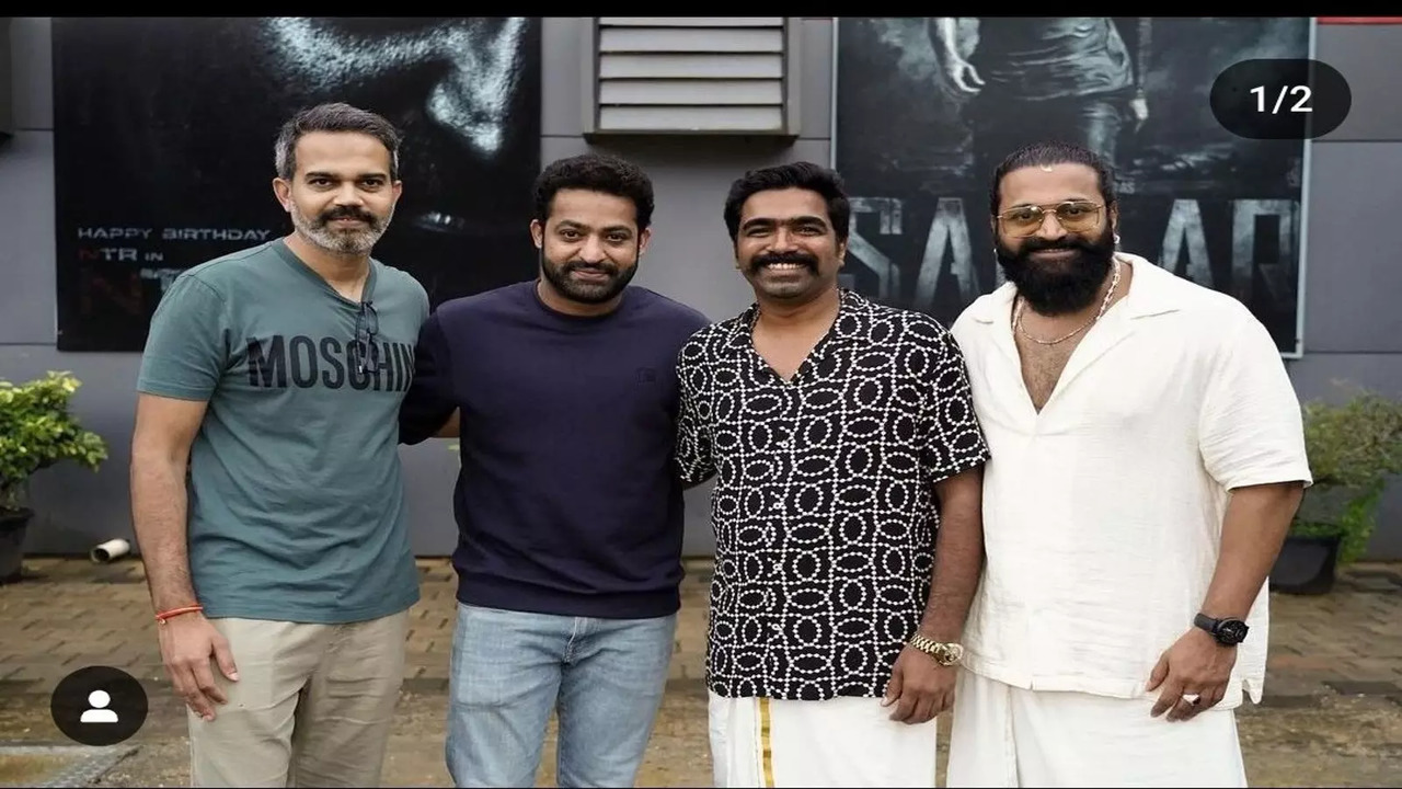 Prashanth Neel, NTR,  Ravi Basrur and Rishab Shetty