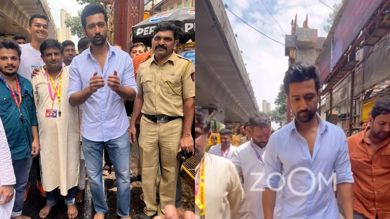 Vicky Kaushal Pays Visit To Lalbaugcha Raja During Ganesh Chaturthi Ahead Of Movie Chhava Release, Walks Barefoot