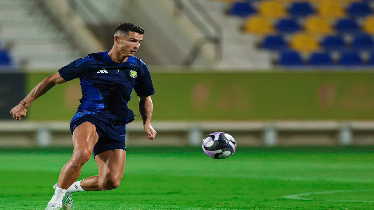 Cristiano Ronaldo in a practice session