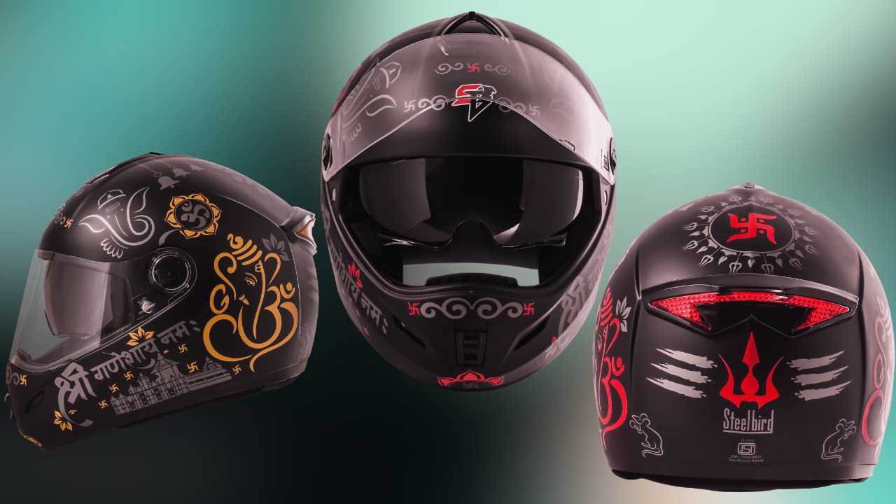 steelbird launches ganesh edition helmet at rs 1349 check photos