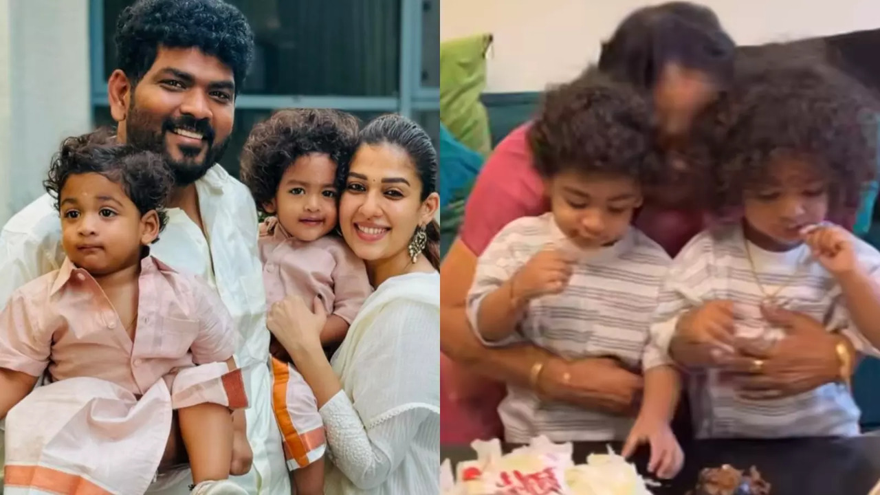 Nayanthara's twins enjoy grandma's birthday