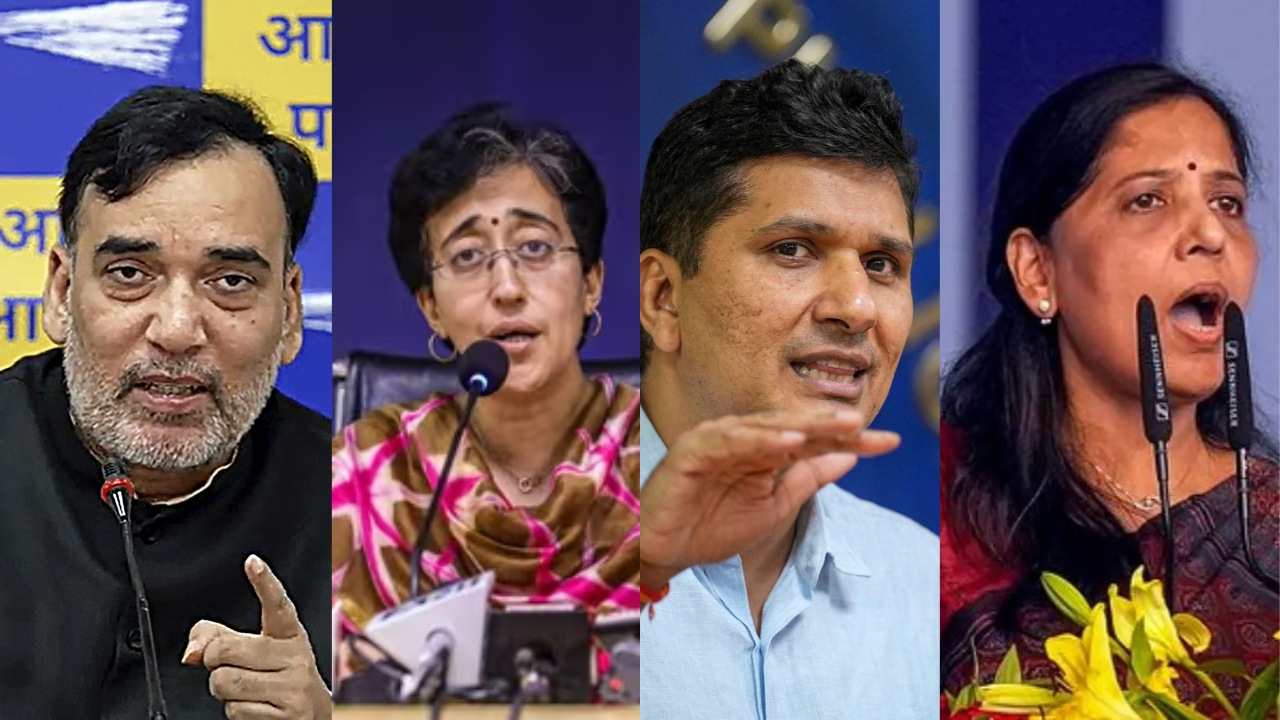 Gopal Rai, Atishi, Saurabh Bhardwaj , Sunita Kejriwal