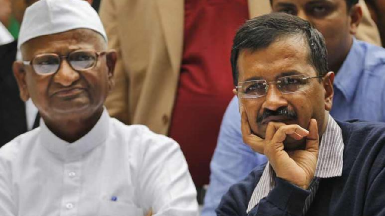 Arvind Kejriwal with Anna Hazare