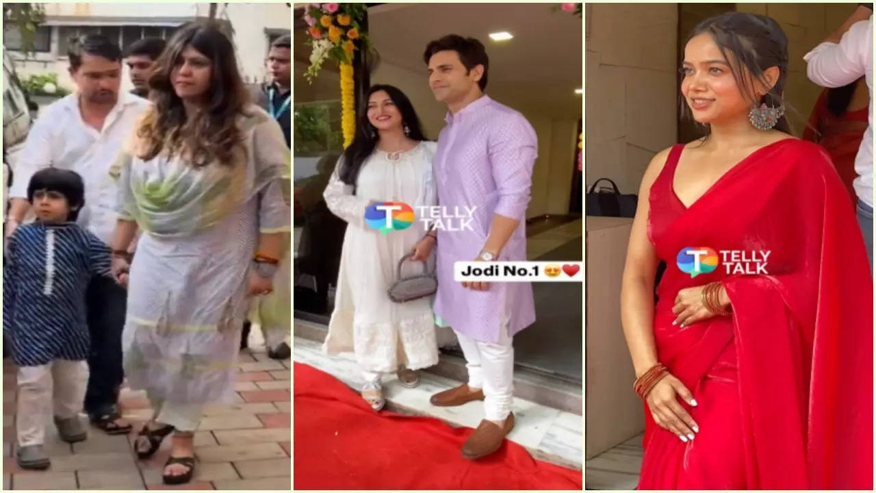 Ekta Kapoor, Divyanka-Vivek, Manisha Rani Attend Ganesh Puja At Sandiip Sikcand’s House