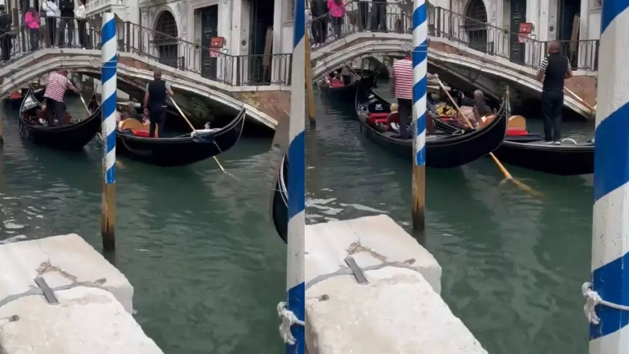 in venice, anand mahindra runs into 'mumbai-style' traffic, user says, 'at least there's no honking'