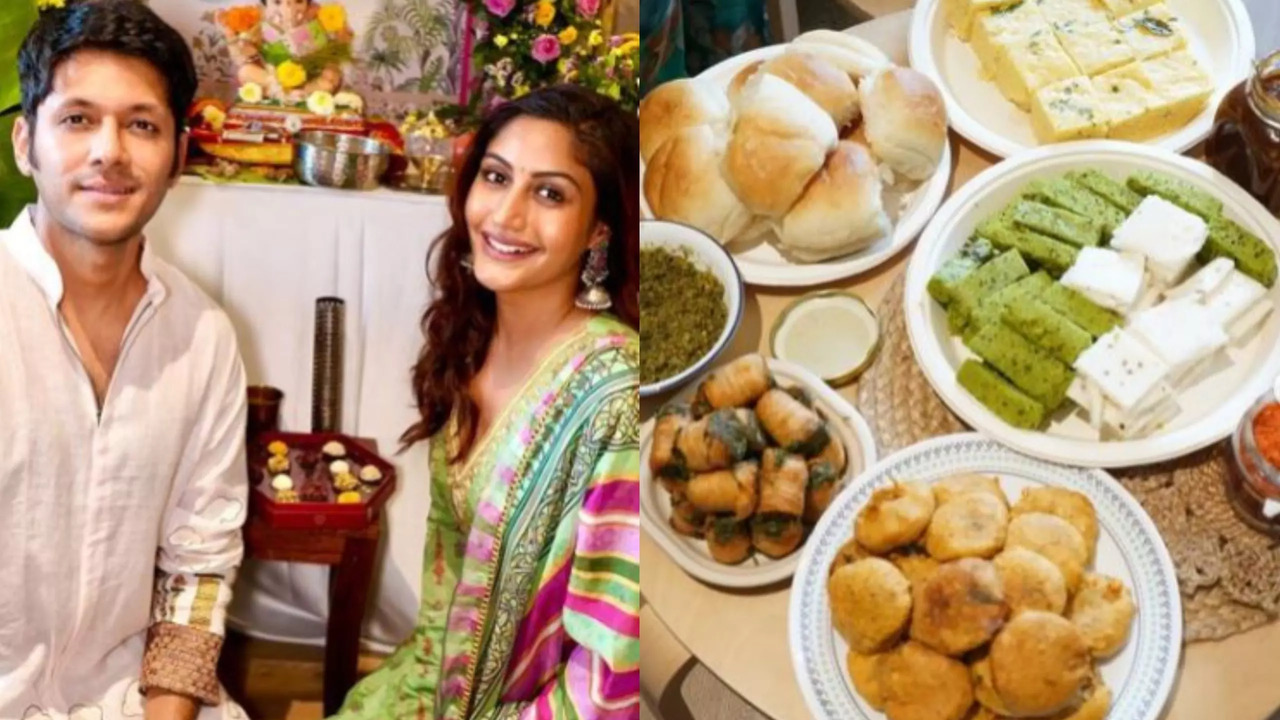 Surbhi Chandna And Husband Karan Sharma Enjoy A Special Bhog On Ananta Chaturdashi