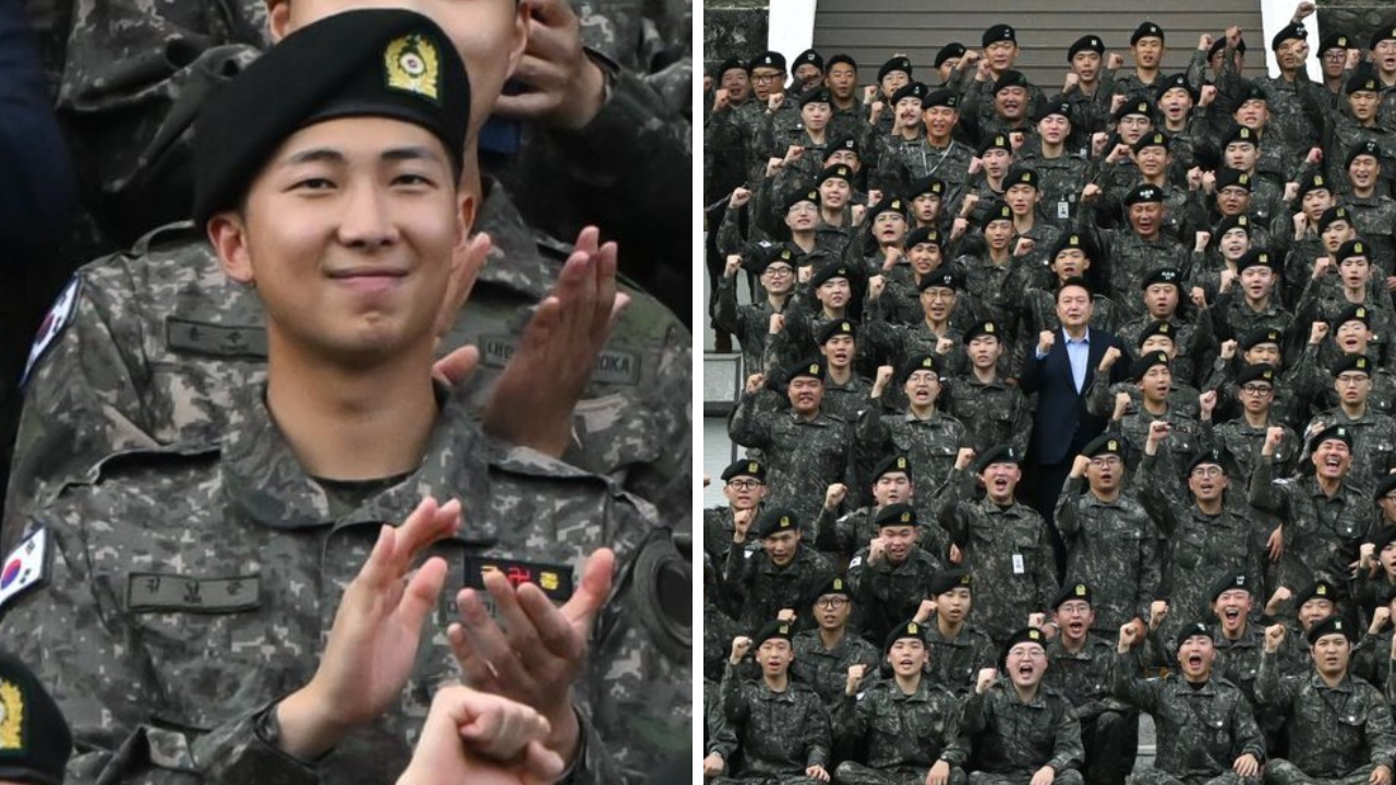 BTS' RM Poses Next To President Yoon Suk-Yeol During His Visit To 15th Army Division On Chuseok