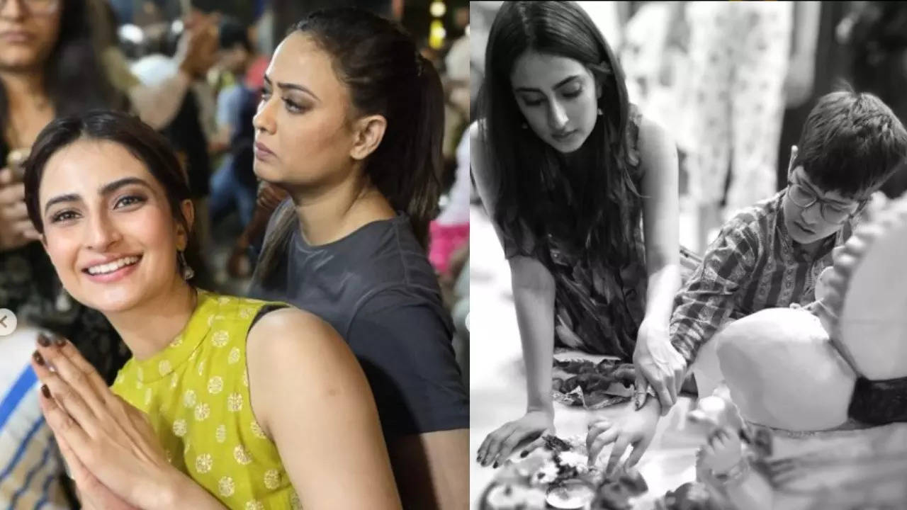 Shweta Tiwari Frowns, Son Reyansh Performs Puja In Palak Tiwari's Post From Ganpati Visarjan - Pics Inside