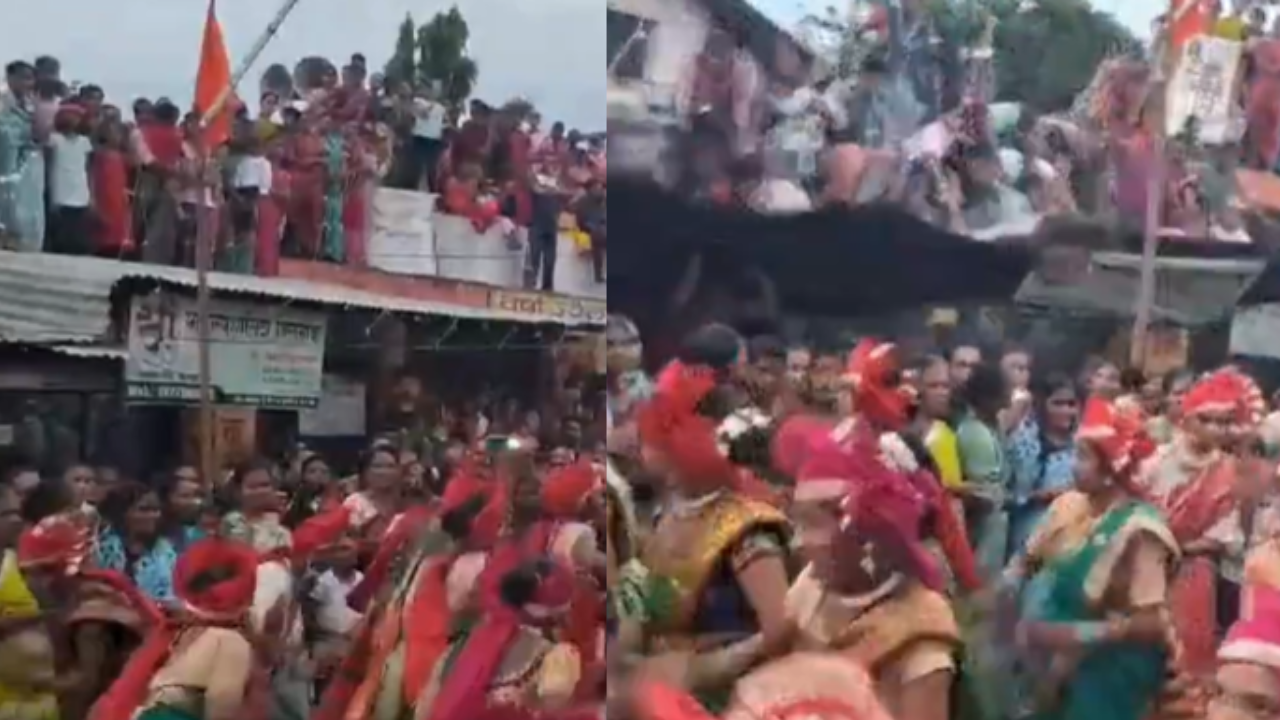 Gondia roof collapse during Ganpati visarjan.