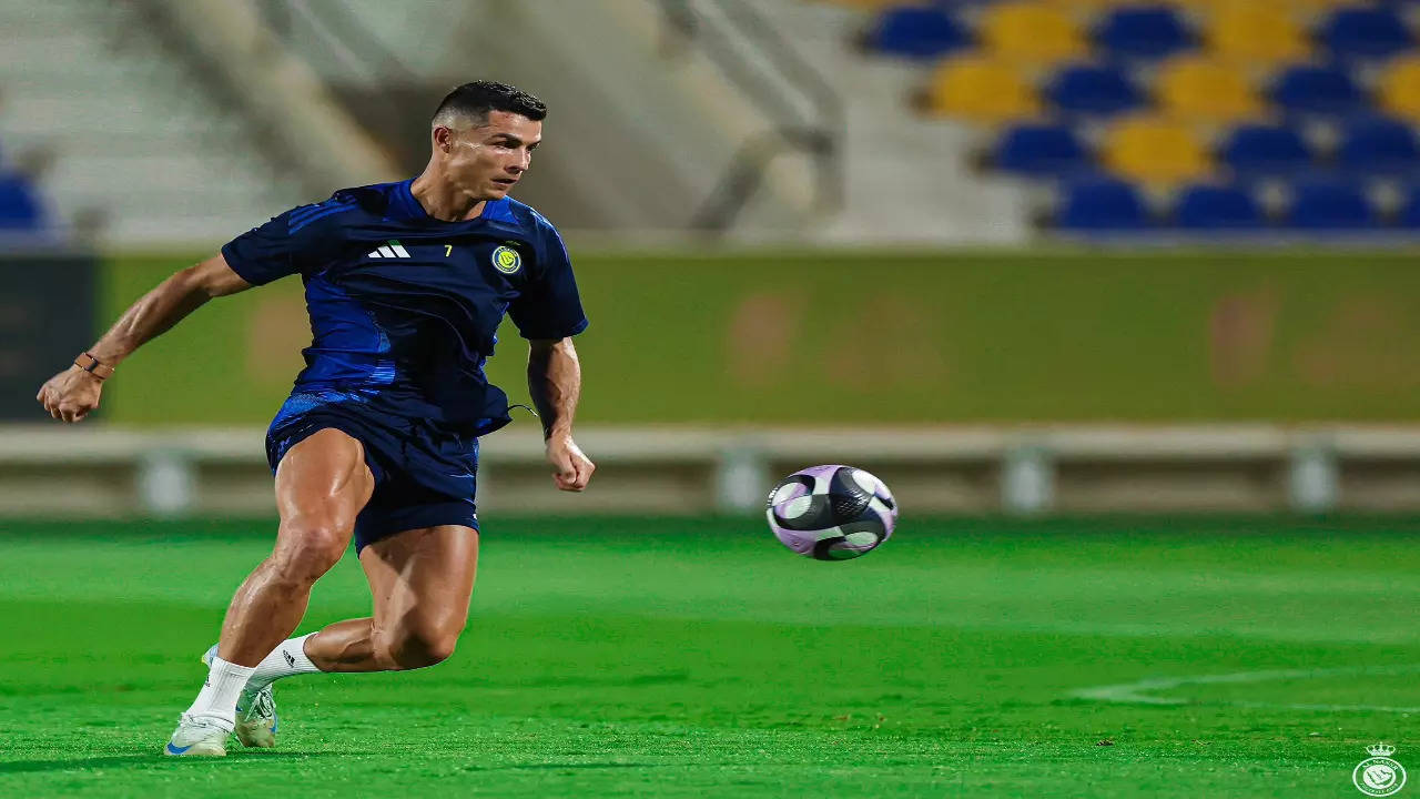 Cristiano Ronaldo in a practice session