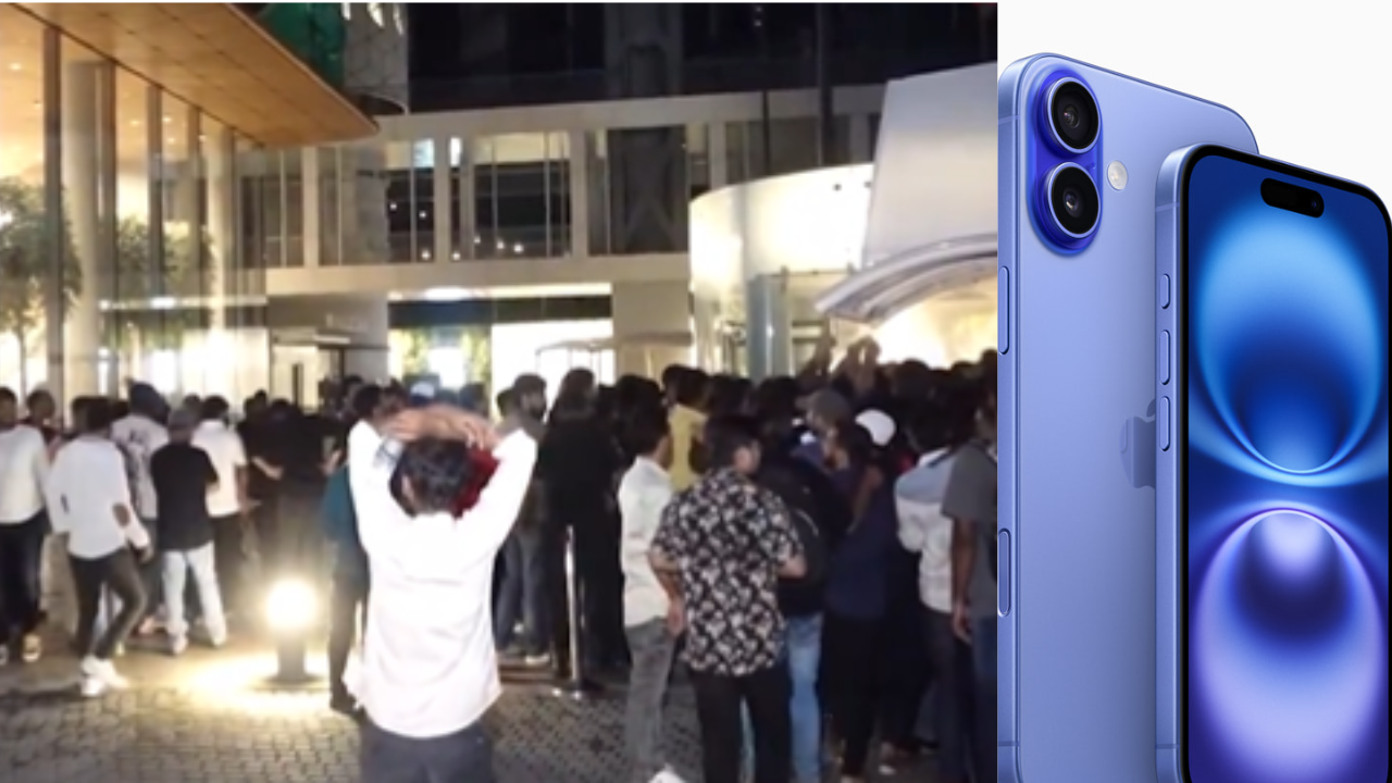 Crowd Gathers In Front of Apple Store in Mumbai