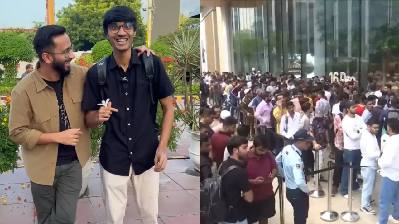 Tanishq said he wasn't in the iPhone 16 line to buy the model. | Credit: Digit India/ANI