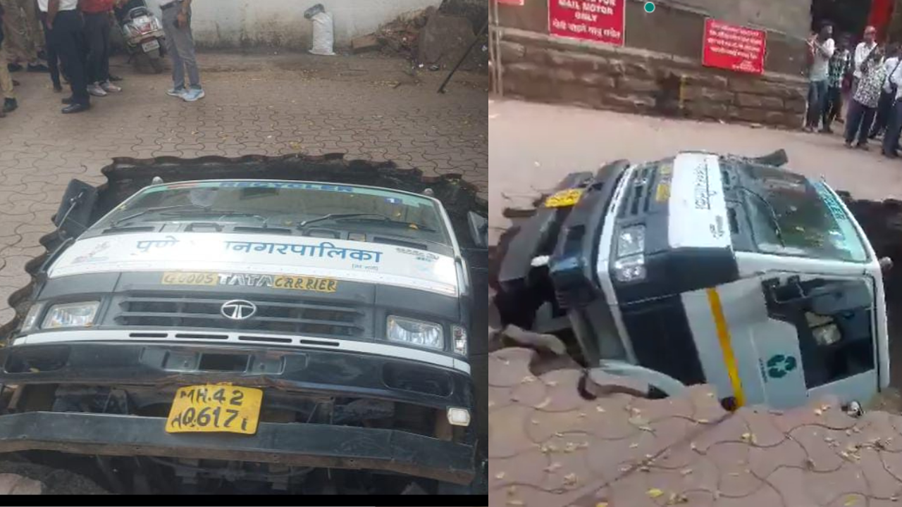 Pune civic body truck in pit