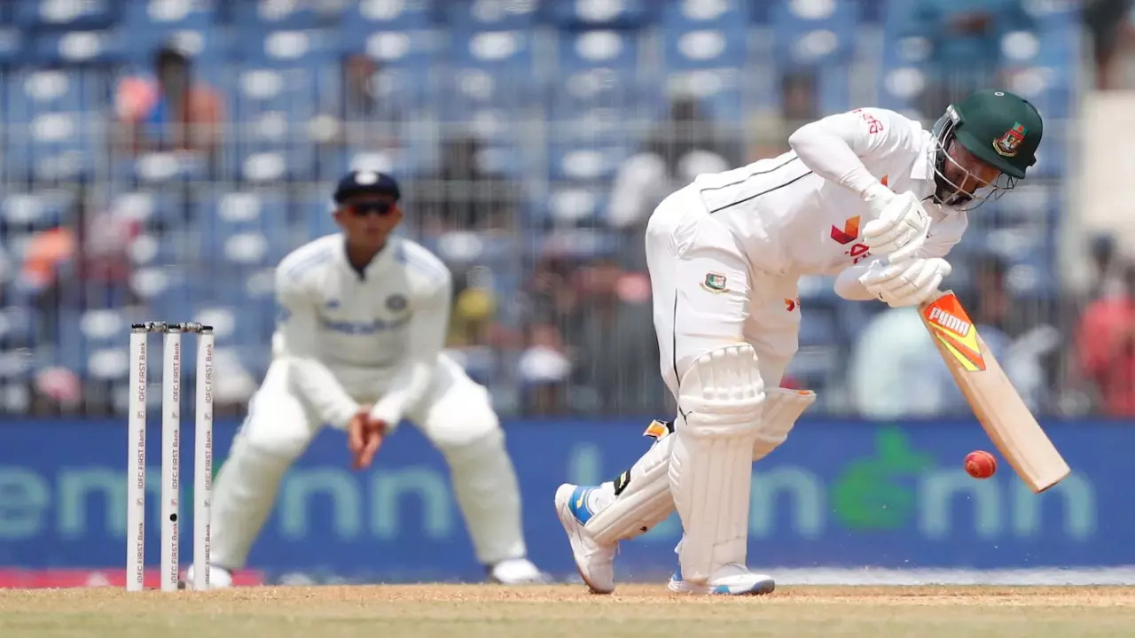 Shakib Al Hasan in action in Chennai