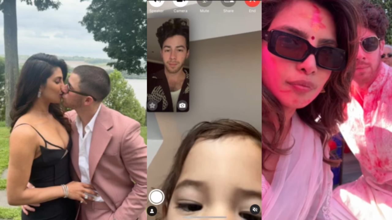 ​Inside Nick Jonas' Camera Roll: Singer's Sweet Kiss To Priyanka, Daughter Malti's Adorable FaceTime Moment And More​ (Credit: Instagram/NickJonas)