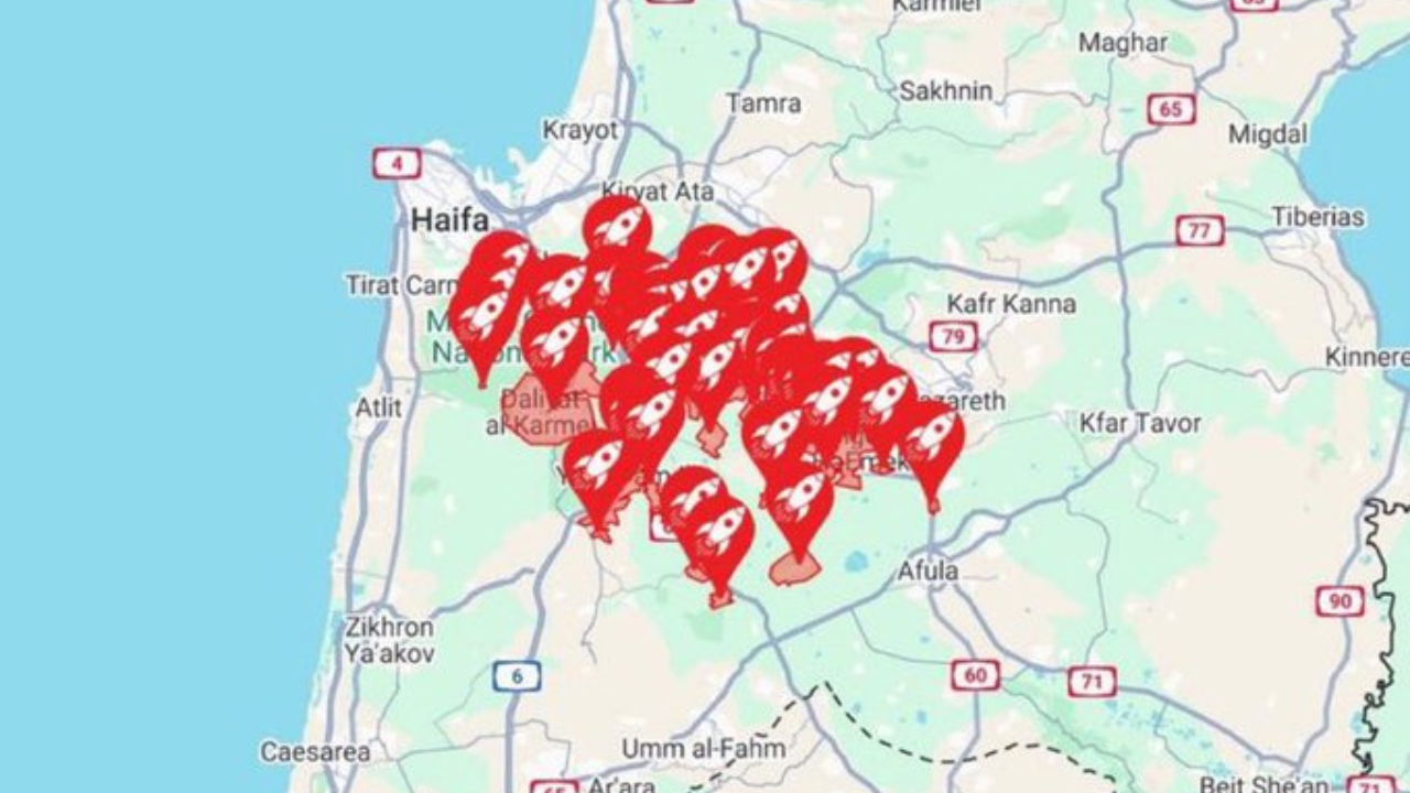 Red Alert In Haifa, Israel on Sunday