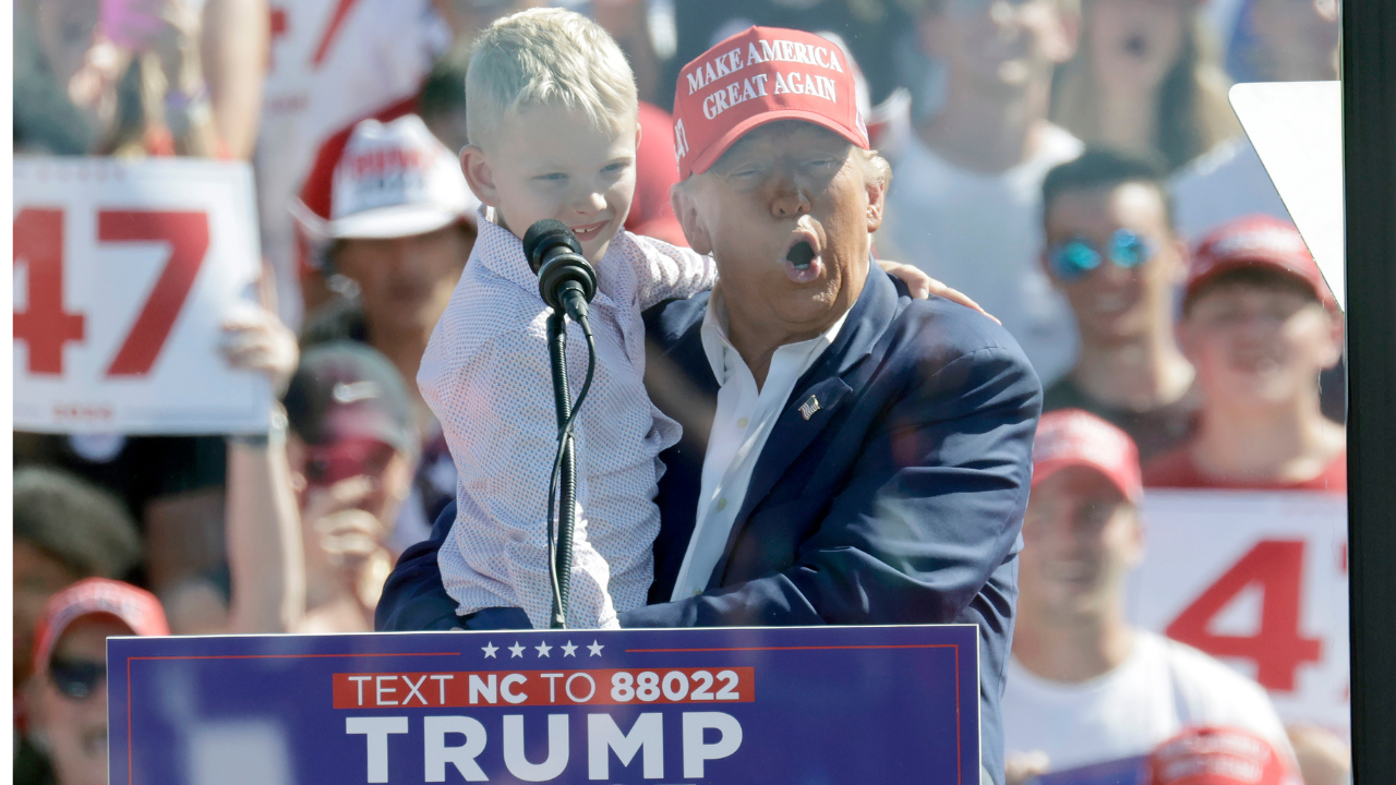 Donald Trump with his grandson