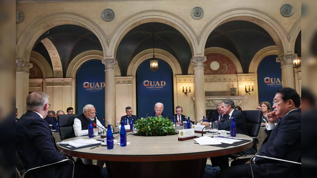 US President Joe Biden, Indian PM Narendra Modi, Australian PM Anthony Albanese and Japanese PM Fumio Kishida at Quad Summit in US