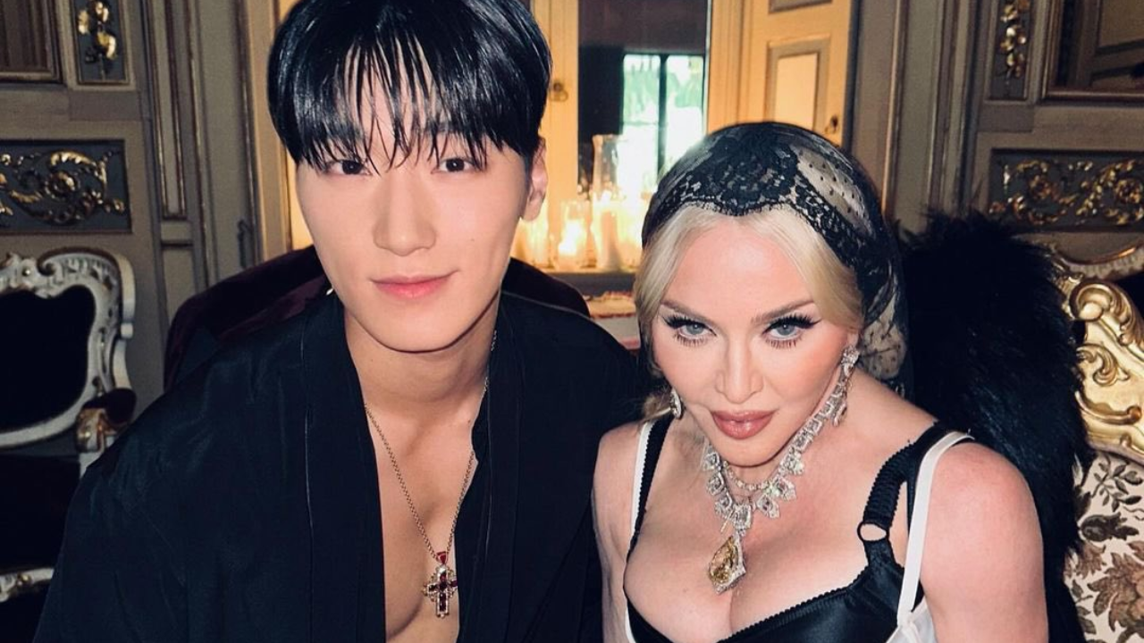 ATEEZ's San Serves Visuals As He Poses With Madonna At Dolce & Gabbana After-Party In Milan