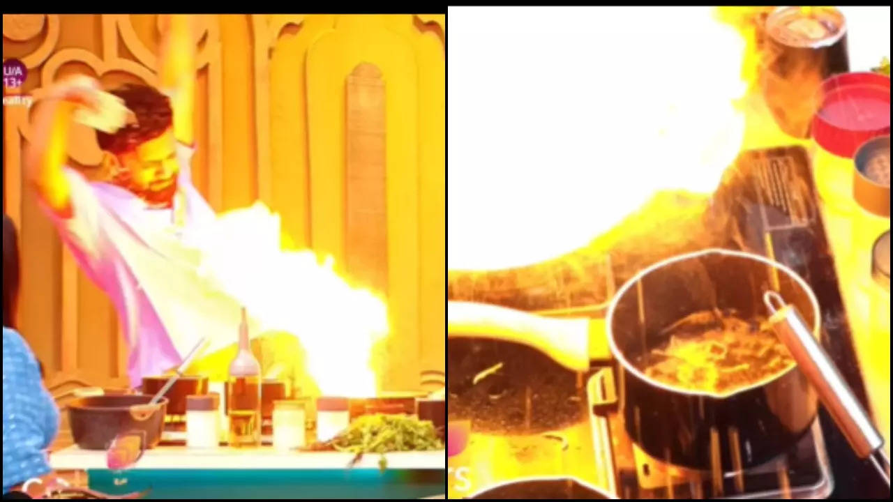 Rahul Vaidya Escapes Major Fire Mishap On Laughter Chefs Sets - Watch