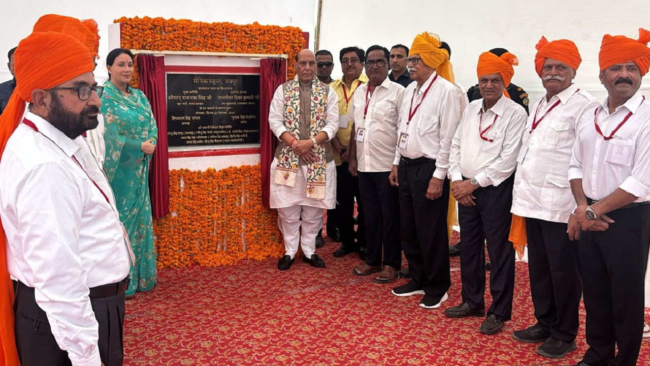 Defence Minister Rajnath Singh inaugurates Sainik School in Jaipur