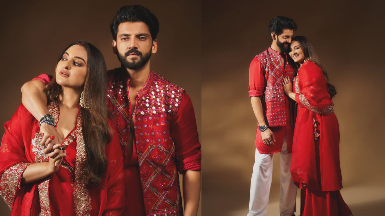 ​Sonakshi Sinha Says 'Laal Hai Mere Dil Ka Haal' As She Twins With Zaheer Iqbal In Stunning Red Fit, Netizens REACT​ (Image: Instagram)