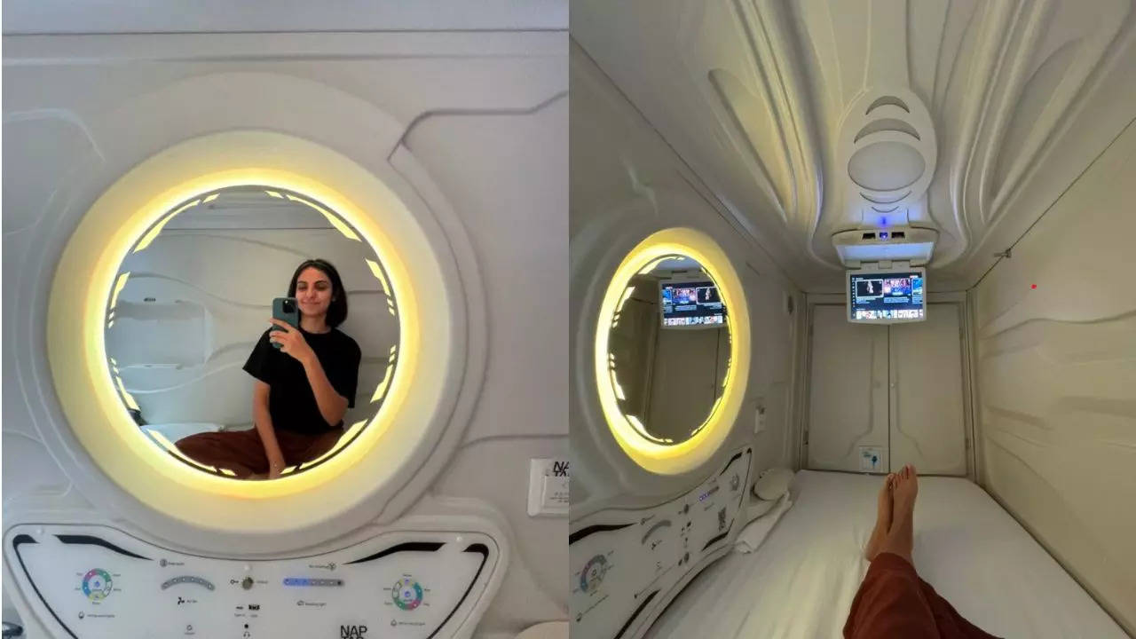 The viral pod hotel in Noida. Credit: X/@Somya_Crazy