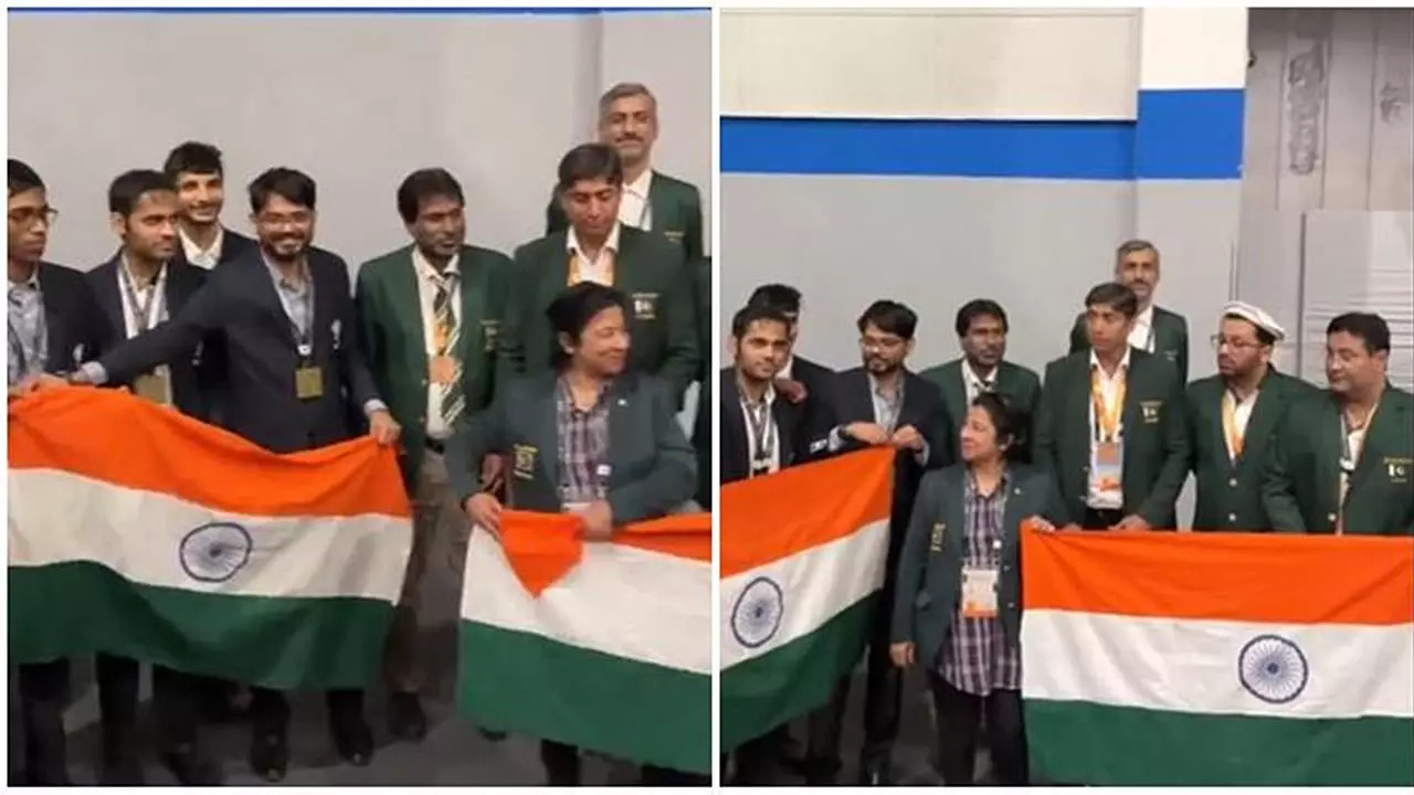 Chess Olympiad 2024: Pakistan Team Holding Indian Flag Breaks The Internet