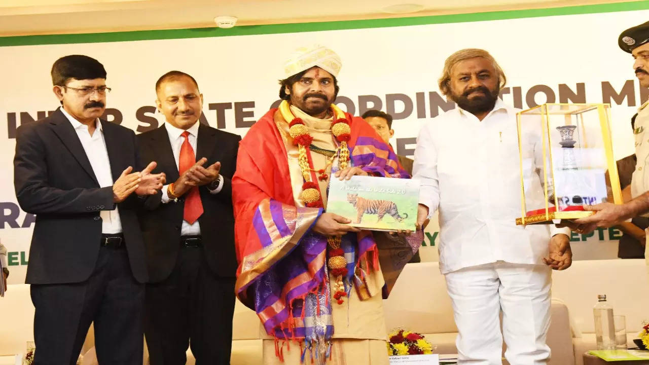 Karnataka Forest Minister Ishwar B. Khandre with Deputy CM Pawan Kalyan