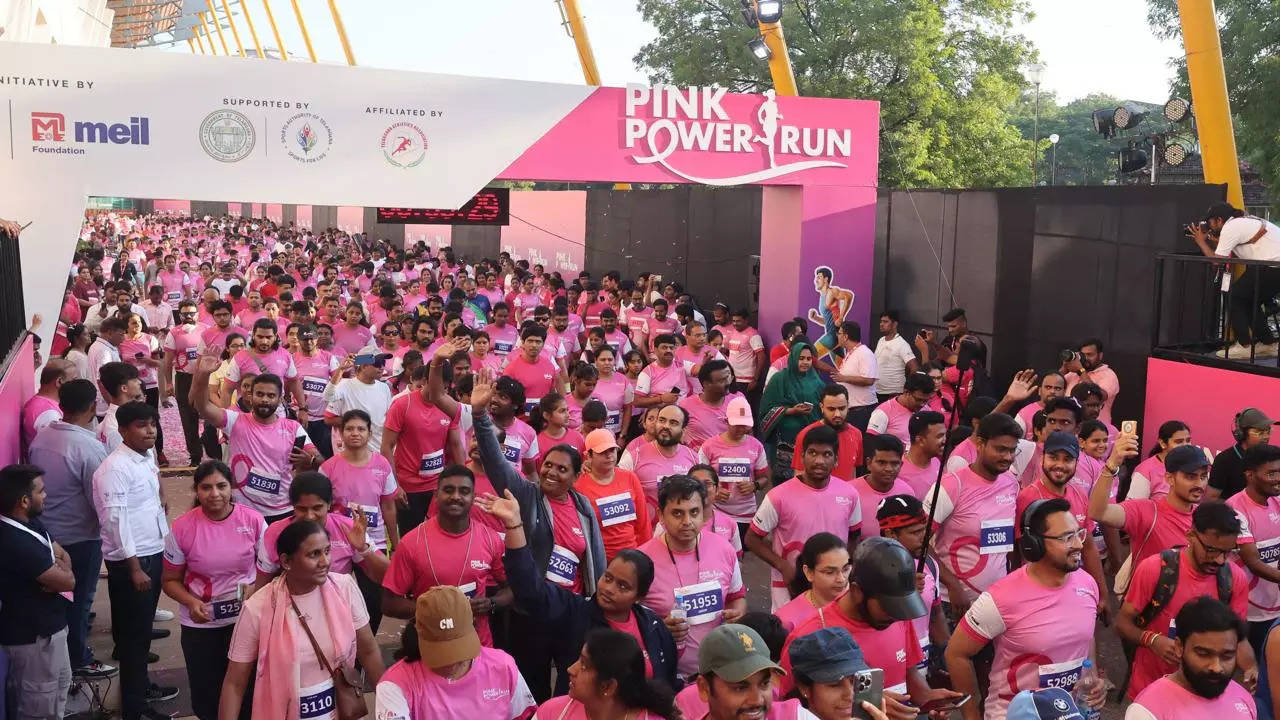 pink marathon organized in hyderabad