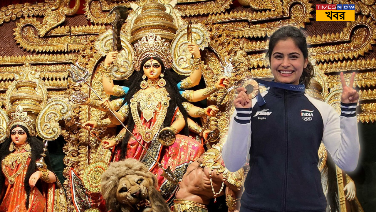 Manu Bhaker in Durga Puja