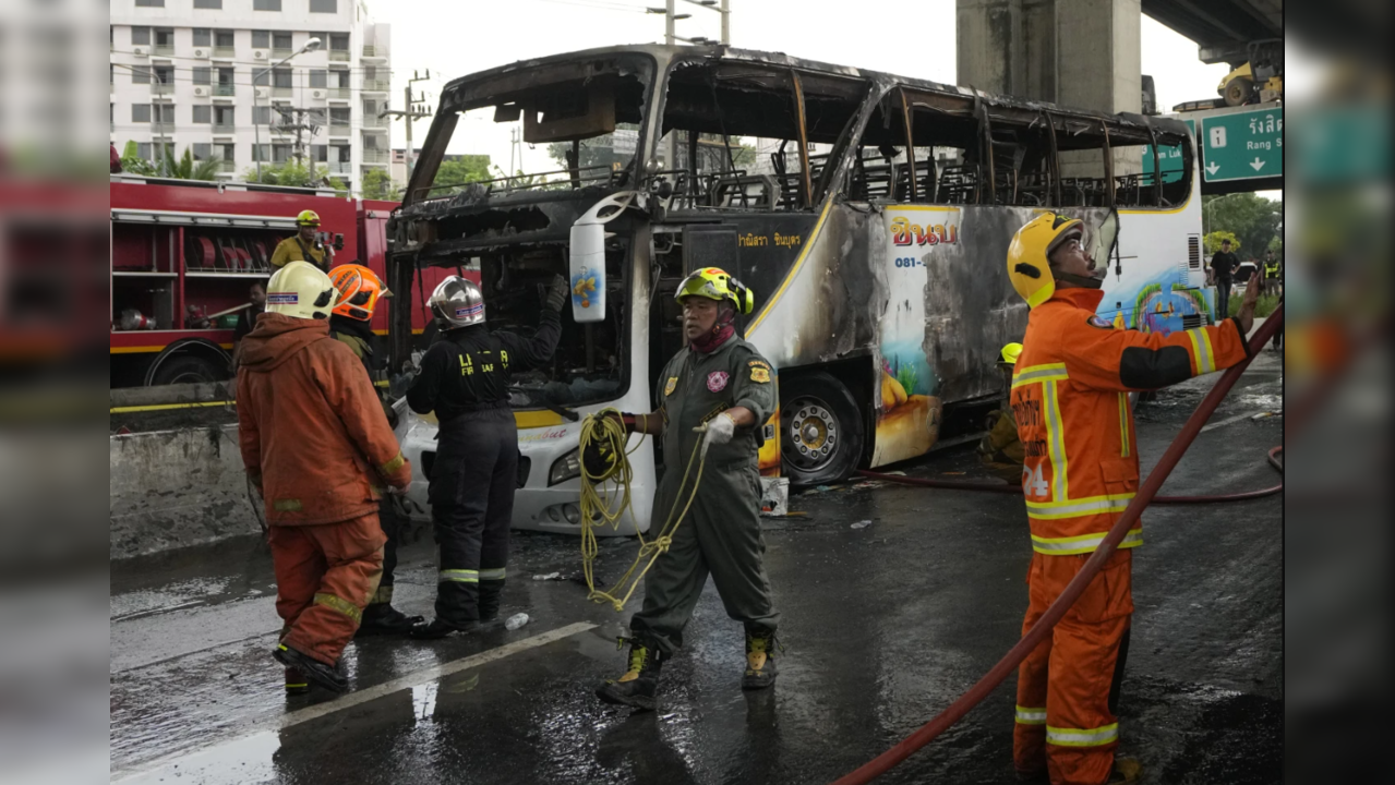 School bus in Bangkok catches fire