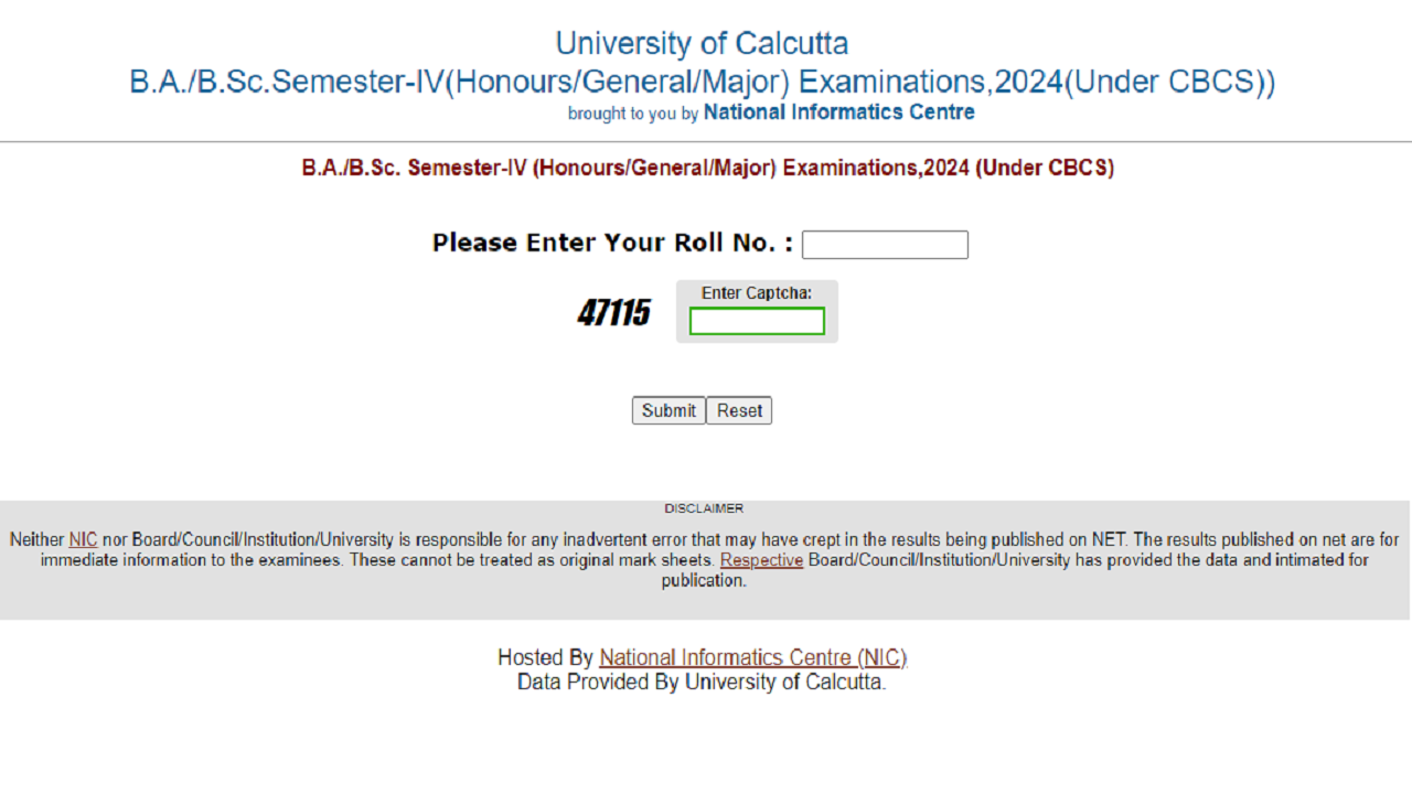 Calcutta University Result 2024 Released on wbresults.nic.in