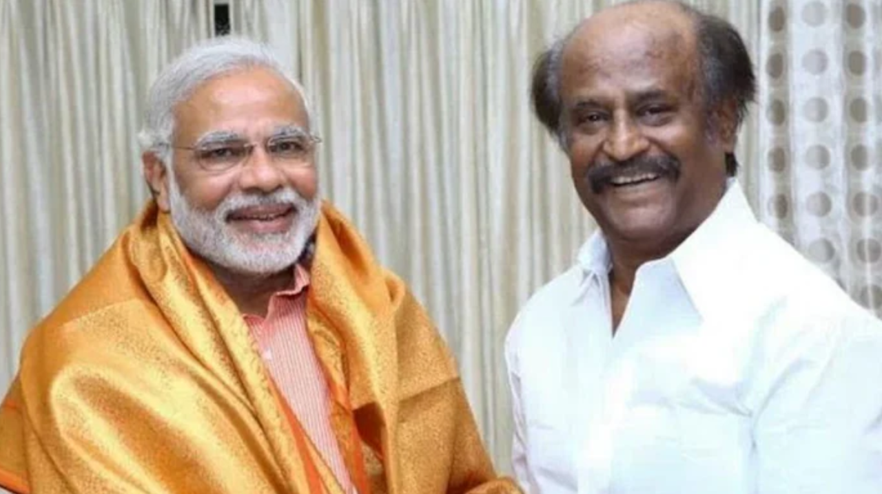 File Photo Of PM Modi with Rajinikanth