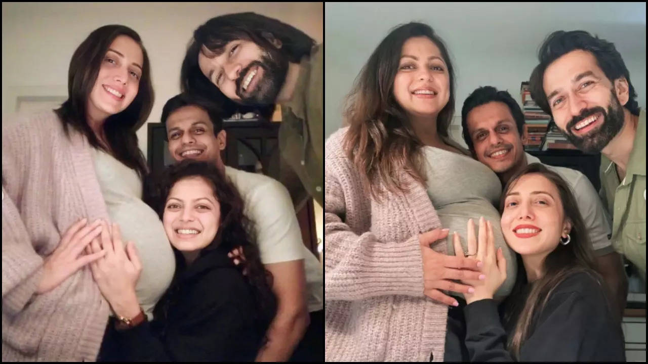 BFFs Forever! Nakuul Mehta-Jankee Parekh Recreate Their Pregnancy Pic With Drashti Dhami-Neeraj Khemka