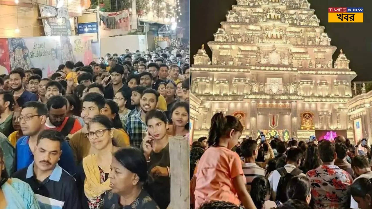 Sreebhumi Durga Puja 2024 crowds spotted in Sreebhumi pandal from mahalaya