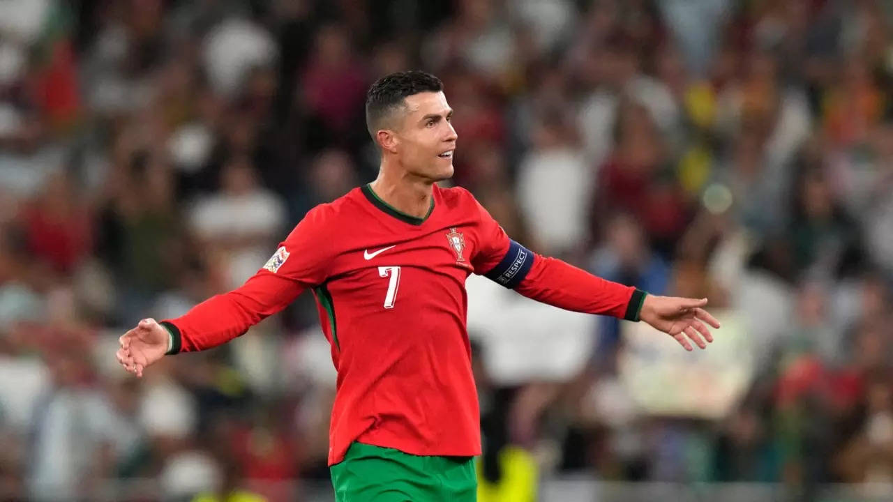 Cristiano Ronaldo in action for Portugal.