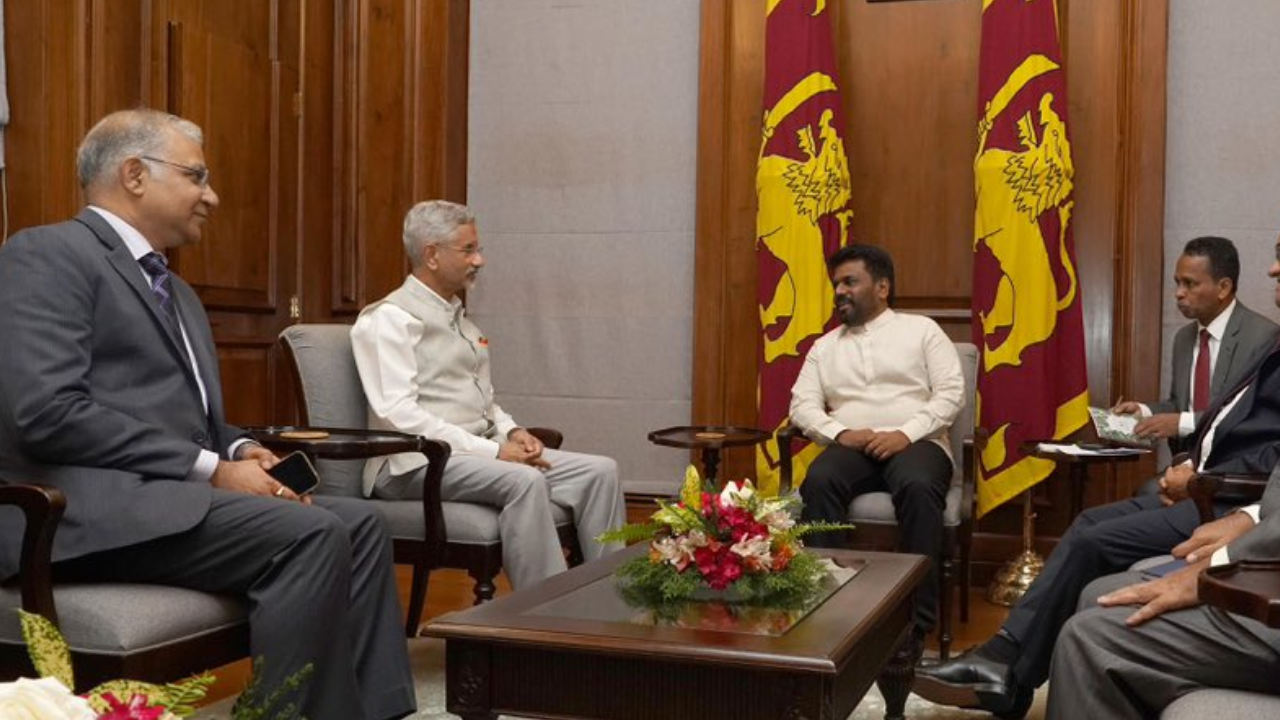 India's External Affairs Minister Dr S Jaishankar with Sri Lanka's newly elected President Anura Kumara Dissanayake