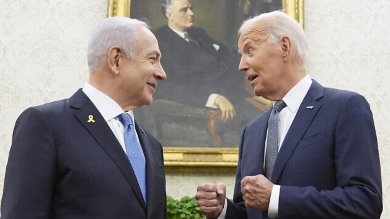 Joe Biden with Benjamin Netanyahu